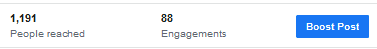 Facebook boosting example