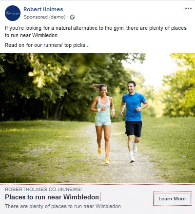 Estate Agent Facebook Ad Example